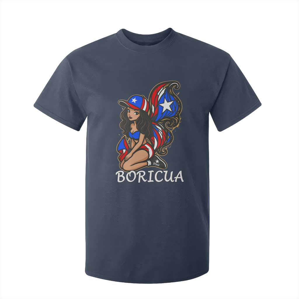 Puerto Rico Pin Up Girl T Shirt For Kid Taino Boricua Puerto Rican Flag TS10 Navy Print Your Wear