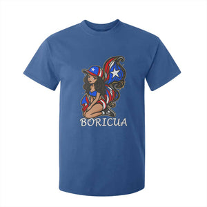 Puerto Rico Pin Up Girl T Shirt For Kid Taino Boricua Puerto Rican Flag TS10 Royal Blue Print Your Wear