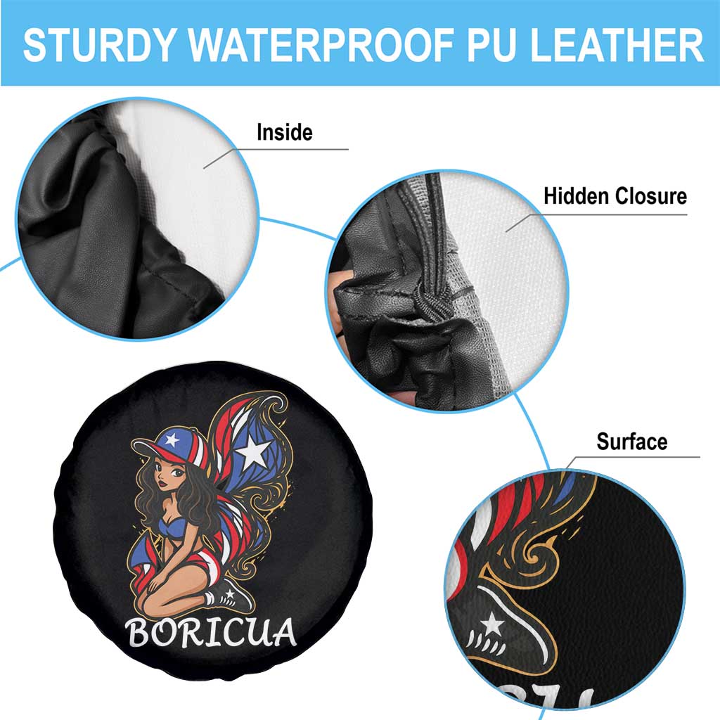 Puerto Rico Pin Up Girl Spare Tire Cover Taino Boricua Puerto Rican Flag TS10 Print Your Wear