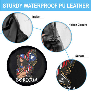 Puerto Rico Pin Up Girl Spare Tire Cover Taino Boricua Puerto Rican Flag TS10 Print Your Wear