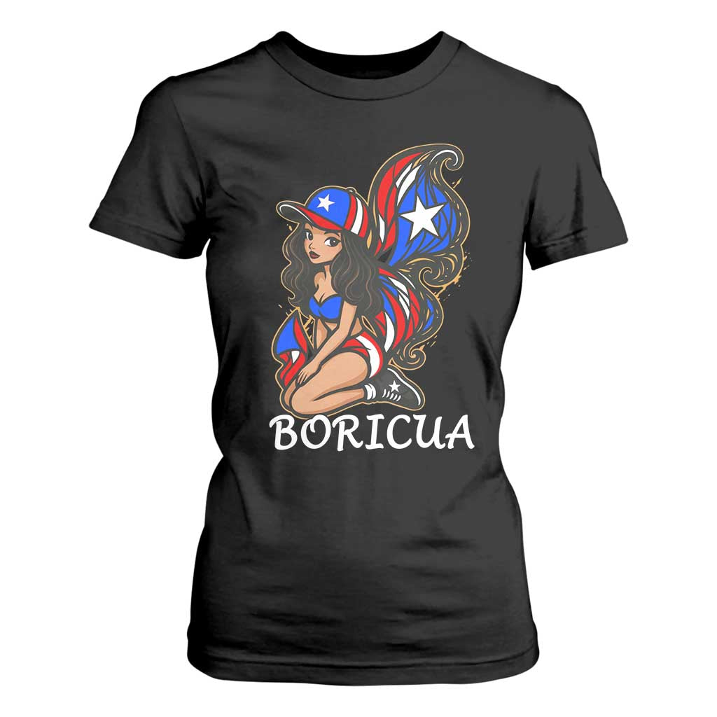 Puerto Rico Pin Up Girl T Shirt For Women Taino Boricua Puerto Rican Flag TS10 Black Print Your Wear