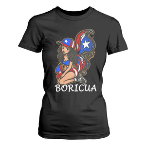 Puerto Rico Pin Up Girl T Shirt For Women Taino Boricua Puerto Rican Flag TS10 Black Print Your Wear
