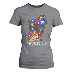 Puerto Rico Pin Up Girl T Shirt For Women Taino Boricua Puerto Rican Flag TS10 Charcoal Print Your Wear
