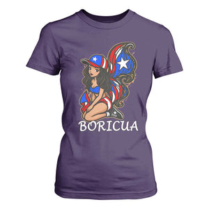 Puerto Rico Pin Up Girl T Shirt For Women Taino Boricua Puerto Rican Flag TS10 Purple Print Your Wear