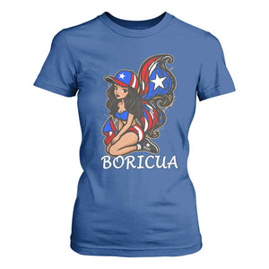 Puerto Rico Pin Up Girl T Shirt For Women Taino Boricua Puerto Rican Flag TS10 Royal Blue Print Your Wear