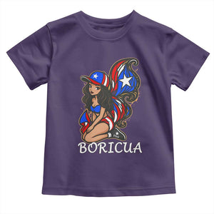 Puerto Rico Pin Up Girl Toddler T Shirt Taino Boricua Puerto Rican Flag TS10 Purple Print Your Wear