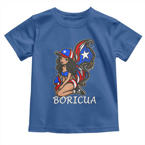 Puerto Rico Pin Up Girl Toddler T Shirt Taino Boricua Puerto Rican Flag TS10 Royal Blue Print Your Wear
