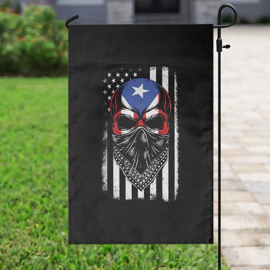 Skull Puerto Rican American Flag Garden Flag With Bandana TS10 Print Your Wear