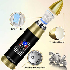 Skull Puerto Rican American Flag Bullet Tumbler With Bandana TS10 Print Your Wear