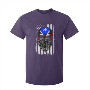 Skull Puerto Rican American Flag T Shirt For Kid With Bandana TS10 Purple Print Your Wear