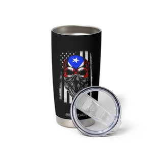 Skull Puerto Rican American Flag Tumbler Cup With Bandana TS10 Print Your Wear