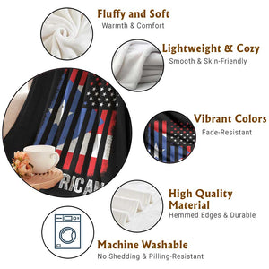 Puerto Rican American Flag Throw Blanket AME-RICAN Boricua Pride TS10 Print Your Wear