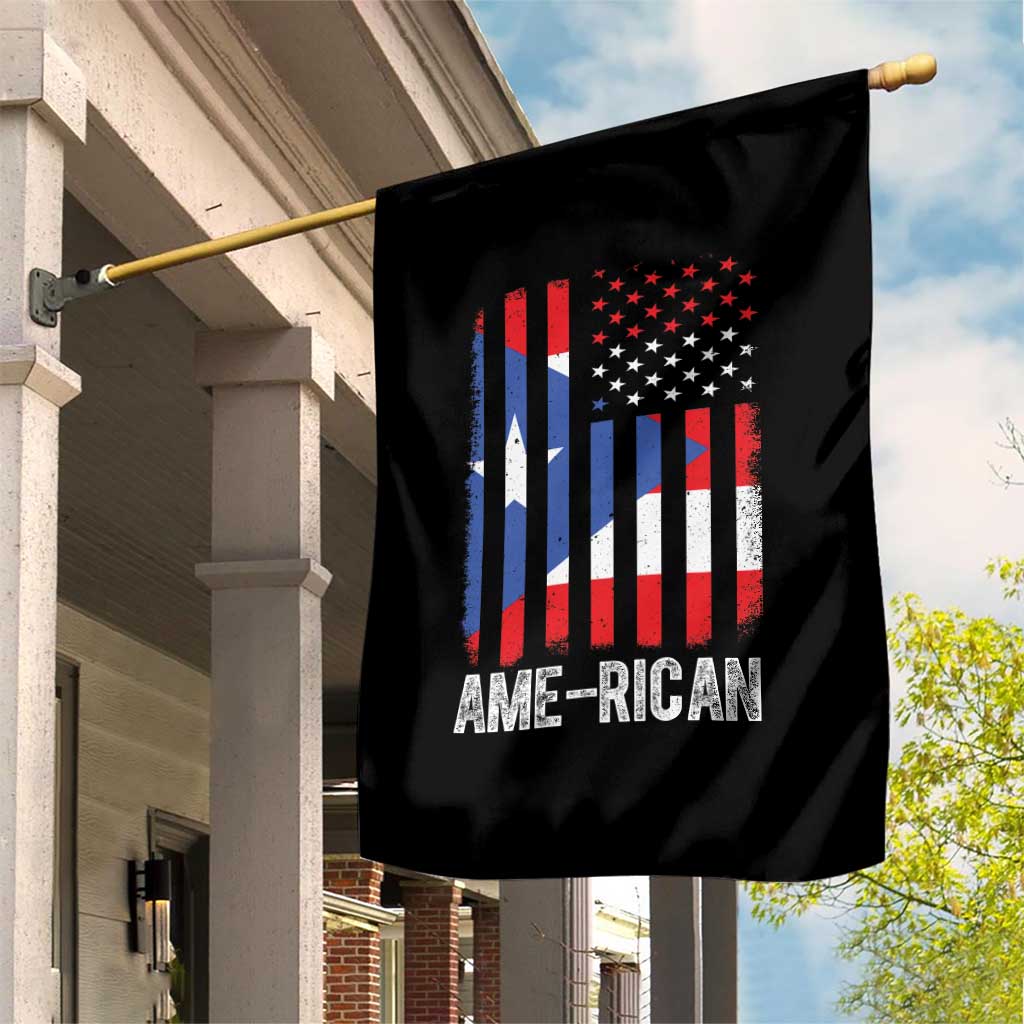 Puerto Rican American Flag Garden Flag AME-RICAN Boricua Pride TS10 Print Your Wear