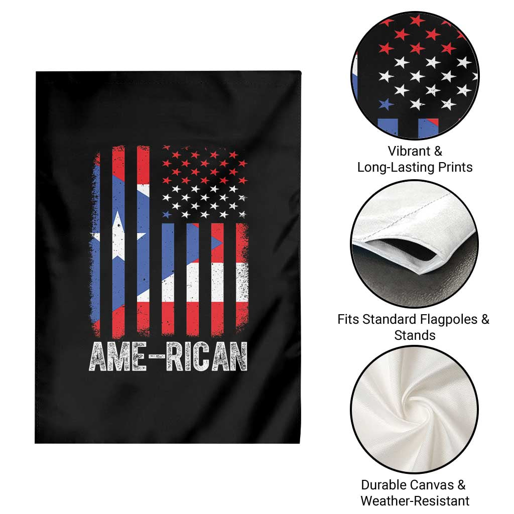 Puerto Rican American Flag Garden Flag AME-RICAN Boricua Pride TS10 Print Your Wear