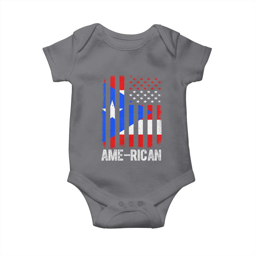 Puerto Rican American Flag Baby Onesie AME-RICAN Boricua Pride TS10 Charcoal Print Your Wear