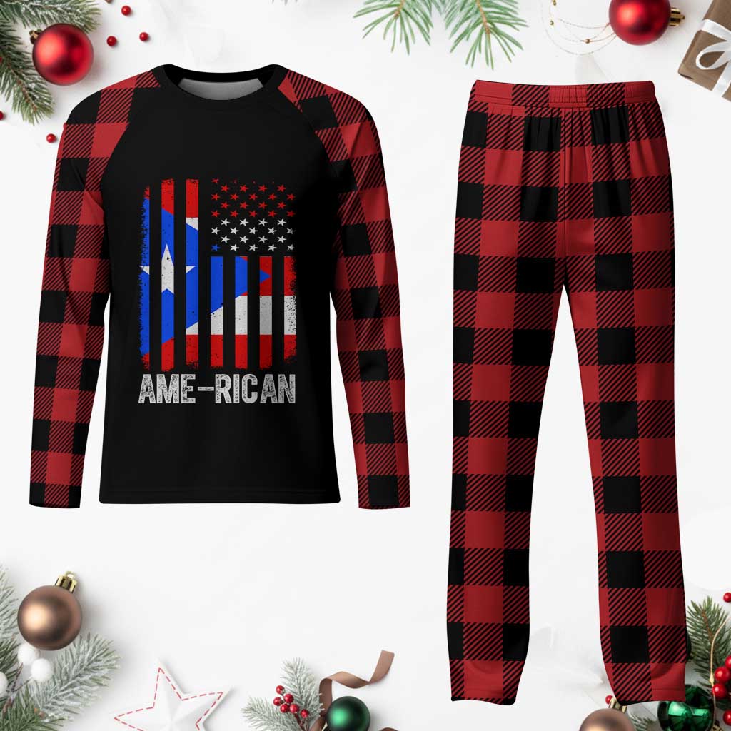 Puerto Rican American Flag Plaid Pajama Set AME-RICAN Boricua Pride TS10 Buffalo Plaid Print Your Wear