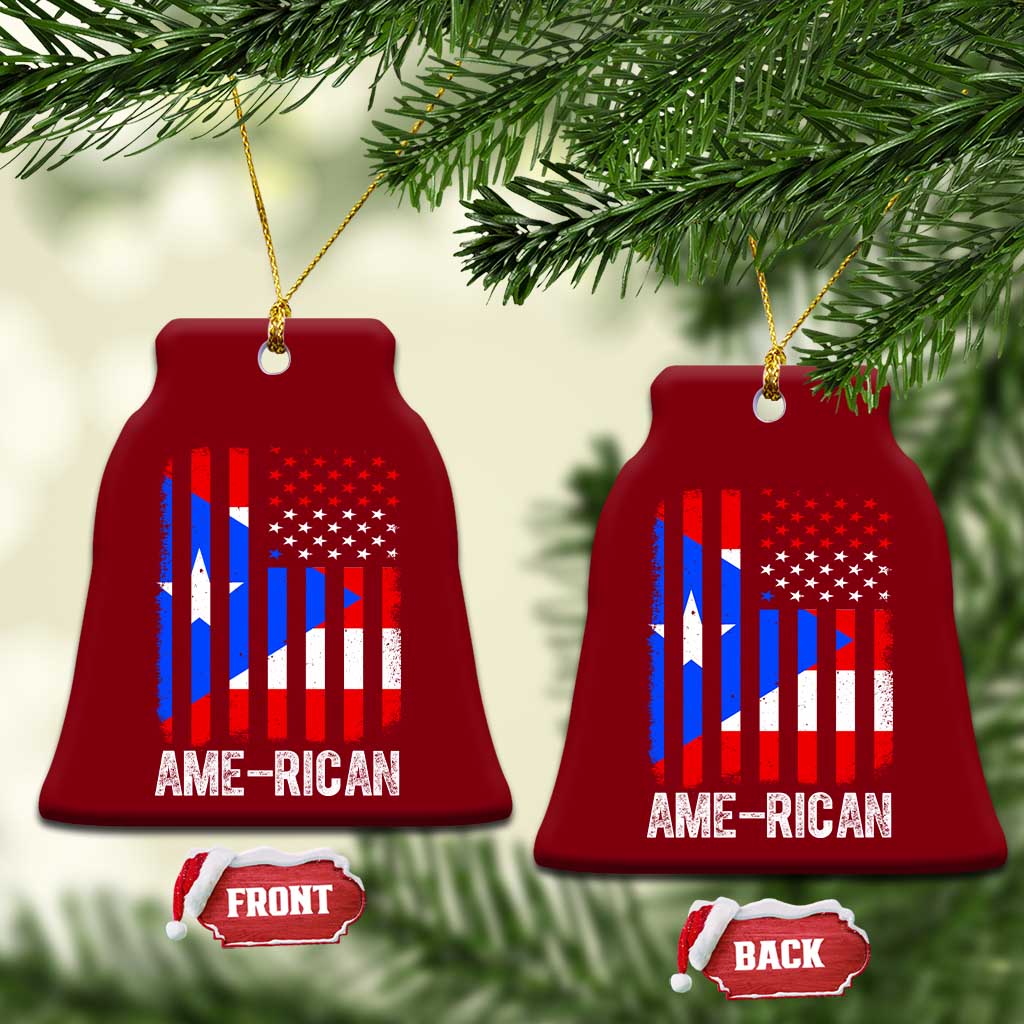 Puerto Rican American Flag Ceramic Ornament AME-RICAN Boricua Pride TS10 Print Your Wear