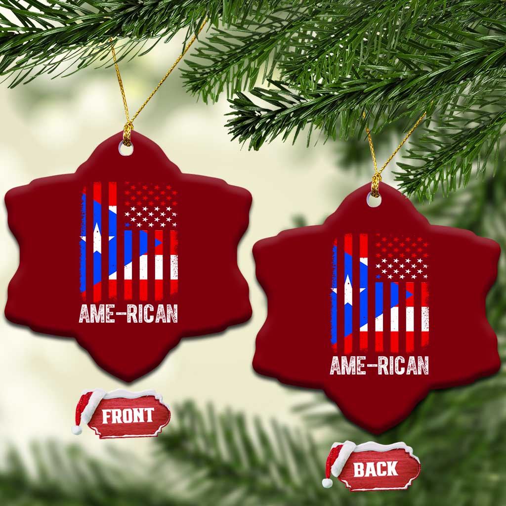 Puerto Rican American Flag Ceramic Ornament AME-RICAN Boricua Pride TS10 Print Your Wear