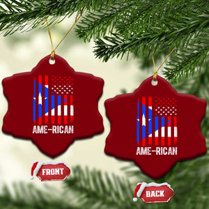 Puerto Rican American Flag Ceramic Ornament AME-RICAN Boricua Pride TS10 Print Your Wear