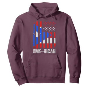 Puerto Rican American Flag Hoodie AME-RICAN Boricua Pride TS10 Maroon Print Your Wear