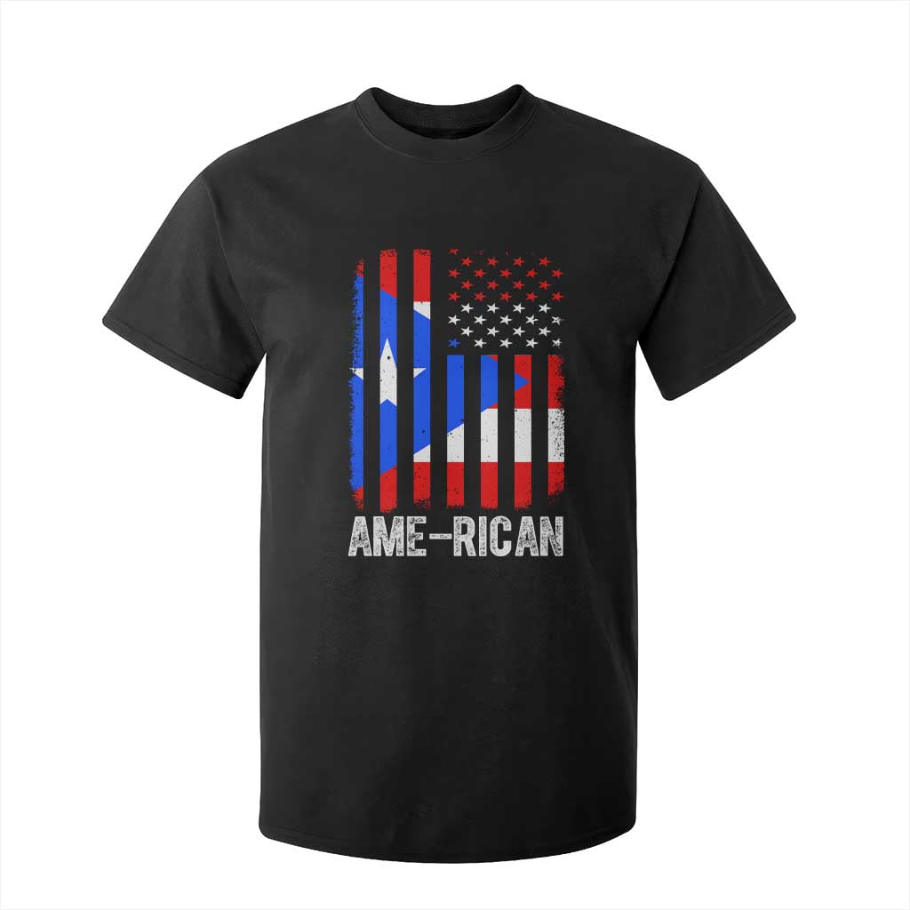Puerto Rican American Flag T Shirt For Kid AME-RICAN Boricua Pride TS10 Black Print Your Wear