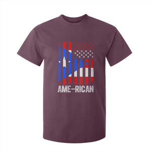 Puerto Rican American Flag T Shirt For Kid AME-RICAN Boricua Pride TS10 Maroon Print Your Wear