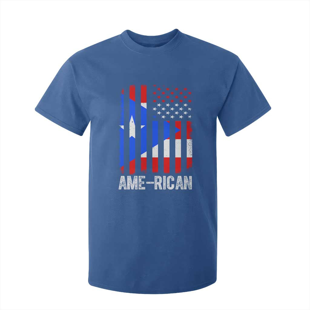 Puerto Rican American Flag T Shirt For Kid AME-RICAN Boricua Pride TS10 Royal Blue Print Your Wear
