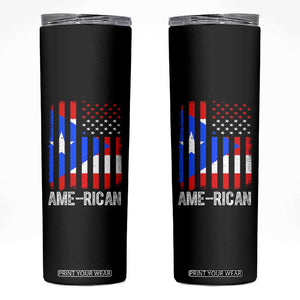 Puerto Rican American Flag Skinny Tumbler AME-RICAN Boricua Pride TS10 Black Print Your Wear