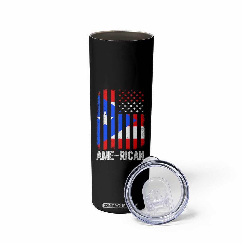 Puerto Rican American Flag Skinny Tumbler AME-RICAN Boricua Pride TS10 Print Your Wear