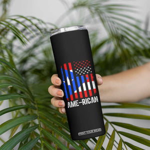 Puerto Rican American Flag Skinny Tumbler AME-RICAN Boricua Pride TS10 Print Your Wear