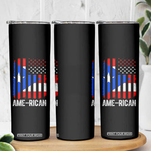 Puerto Rican American Flag Skinny Tumbler AME-RICAN Boricua Pride TS10 Print Your Wear