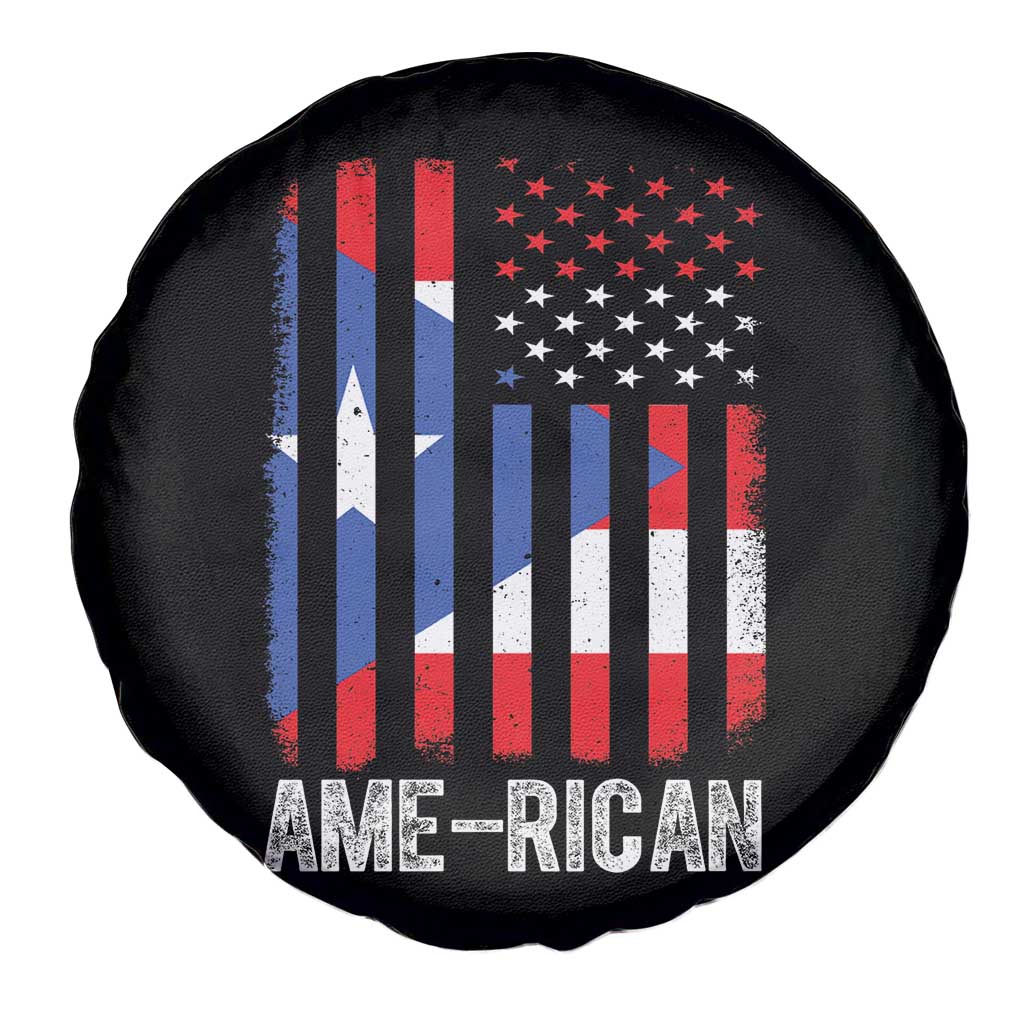 Puerto Rican American Flag Spare Tire Cover AME-RICAN Boricua Pride TS10 Print Your Wear