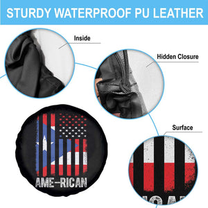 Puerto Rican American Flag Spare Tire Cover AME-RICAN Boricua Pride TS10 Print Your Wear