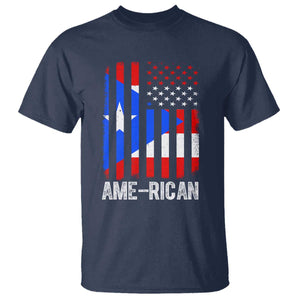 Puerto Rican American Flag T Shirt AME-RICAN Boricua Pride TS10 Navy Print Your Wear