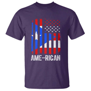 Puerto Rican American Flag T Shirt AME-RICAN Boricua Pride TS10 Purple Print Your Wear