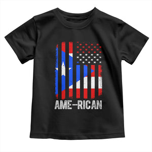 Puerto Rican American Flag Toddler T Shirt AME-RICAN Boricua Pride TS10 Black Print Your Wear