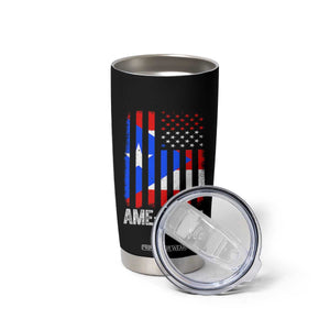 Puerto Rican American Flag Tumbler Cup AME-RICAN Boricua Pride TS10 Print Your Wear
