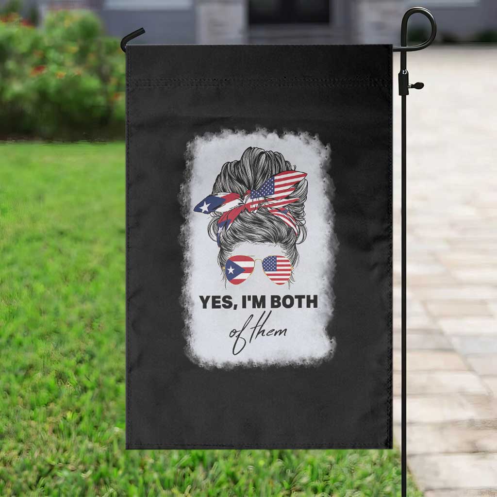 Yes I’m Both Puerto Rican American Garden Flag Messy Bun Boricua Woman Pride TS10 Print Your Wear