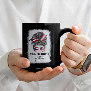 Yes I’m Both Puerto Rican American Coffee Mug Messy Bun Boricua Woman Pride TS10 Print Your Wear