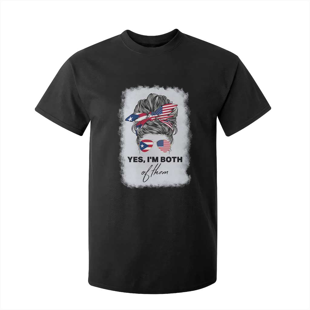 Yes I’m Both Puerto Rican American T Shirt For Kid Messy Bun Boricua Woman Pride TS10 Black Print Your Wear