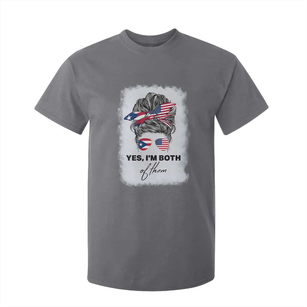 Yes I’m Both Puerto Rican American T Shirt For Kid Messy Bun Boricua Woman Pride TS10 Charcoal Print Your Wear