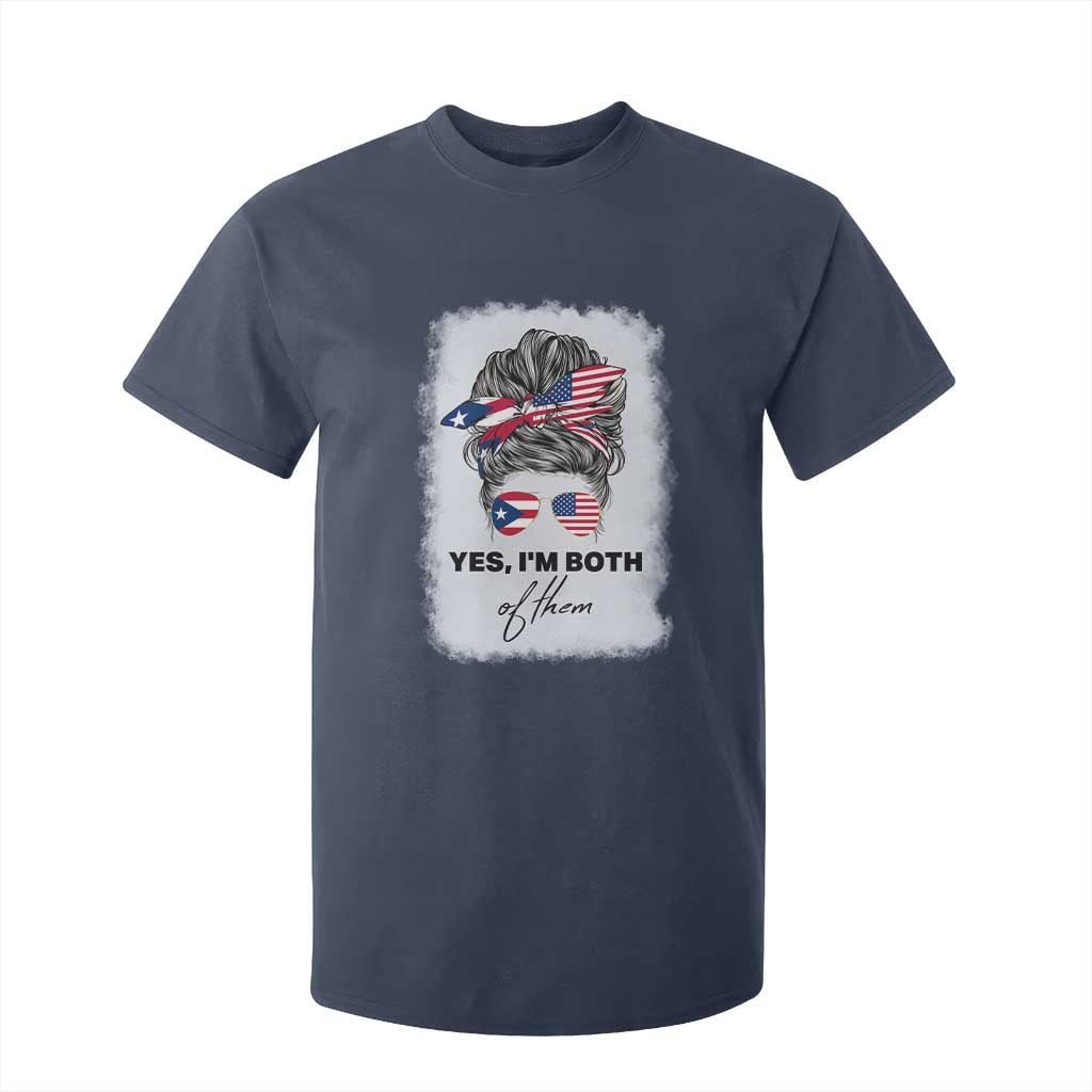 Yes I’m Both Puerto Rican American T Shirt For Kid Messy Bun Boricua Woman Pride TS10 Navy Print Your Wear