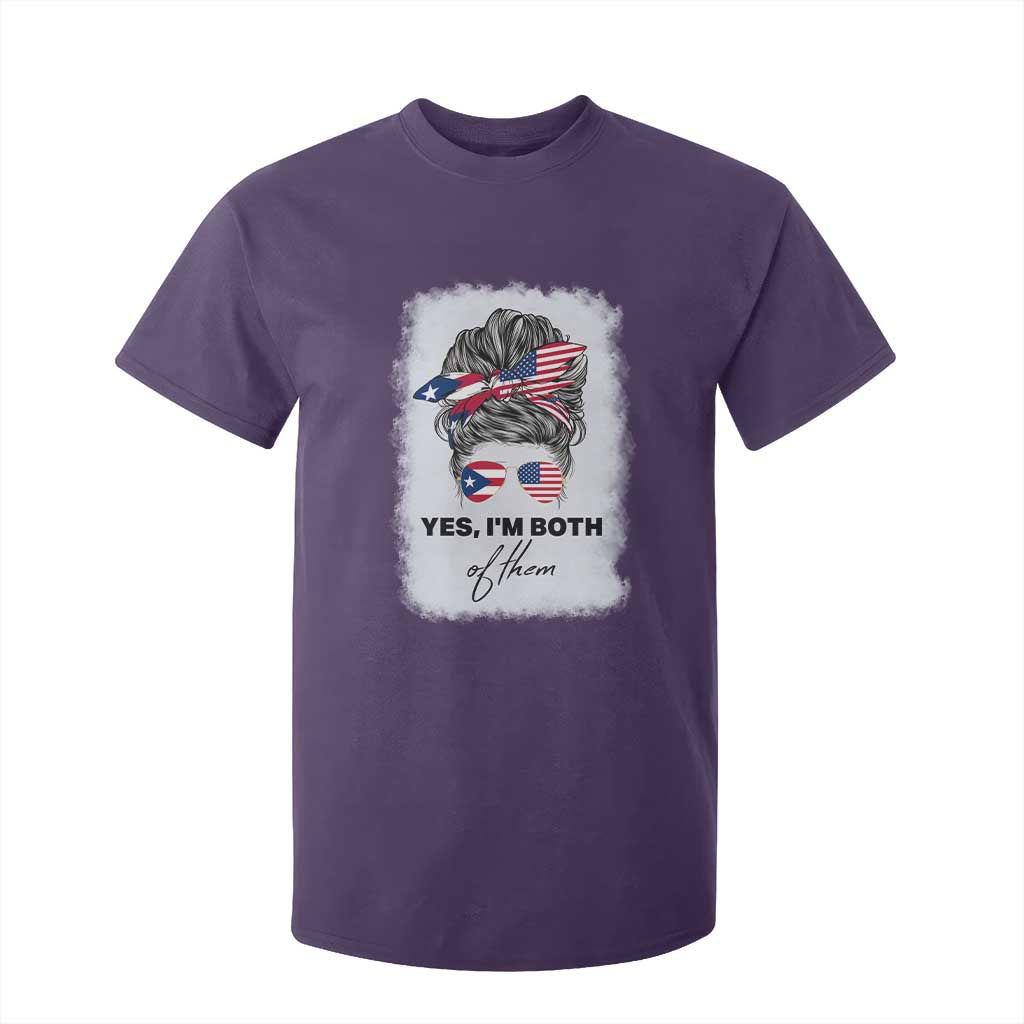 Yes I’m Both Puerto Rican American T Shirt For Kid Messy Bun Boricua Woman Pride TS10 Purple Print Your Wear
