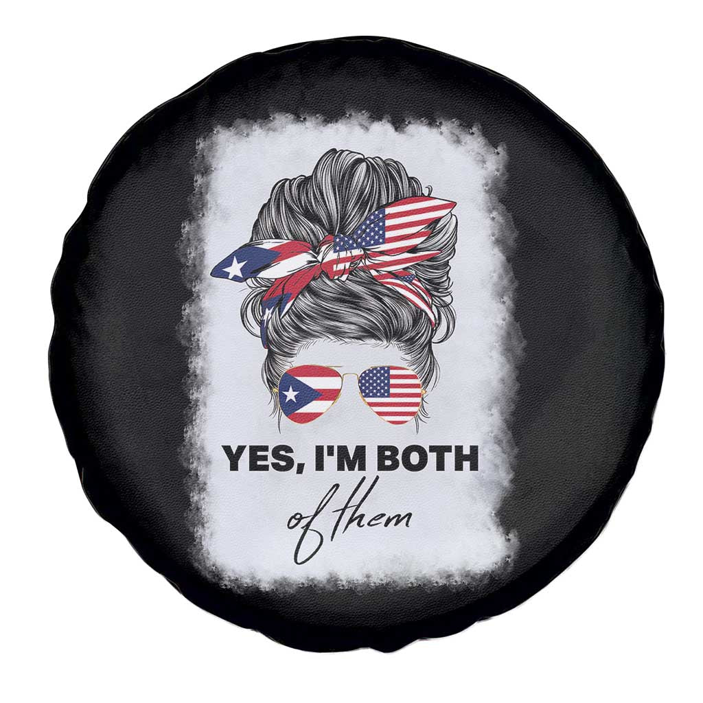 Yes I’m Both Puerto Rican American Spare Tire Cover Messy Bun Boricua Woman Pride TS10 Print Your Wear