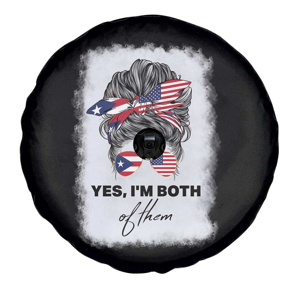 Yes I’m Both Puerto Rican American Spare Tire Cover Messy Bun Boricua Woman Pride TS10 Print Your Wear