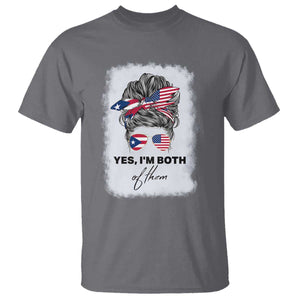 Yes I’m Both Puerto Rican American T Shirt Messy Bun Boricua Woman Pride TS10 Charcoal Print Your Wear