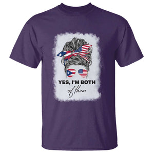 Yes I’m Both Puerto Rican American T Shirt Messy Bun Boricua Woman Pride TS10 Purple Print Your Wear