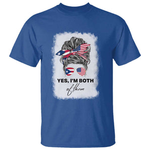 Yes I’m Both Puerto Rican American T Shirt Messy Bun Boricua Woman Pride TS10 Royal Blue Print Your Wear