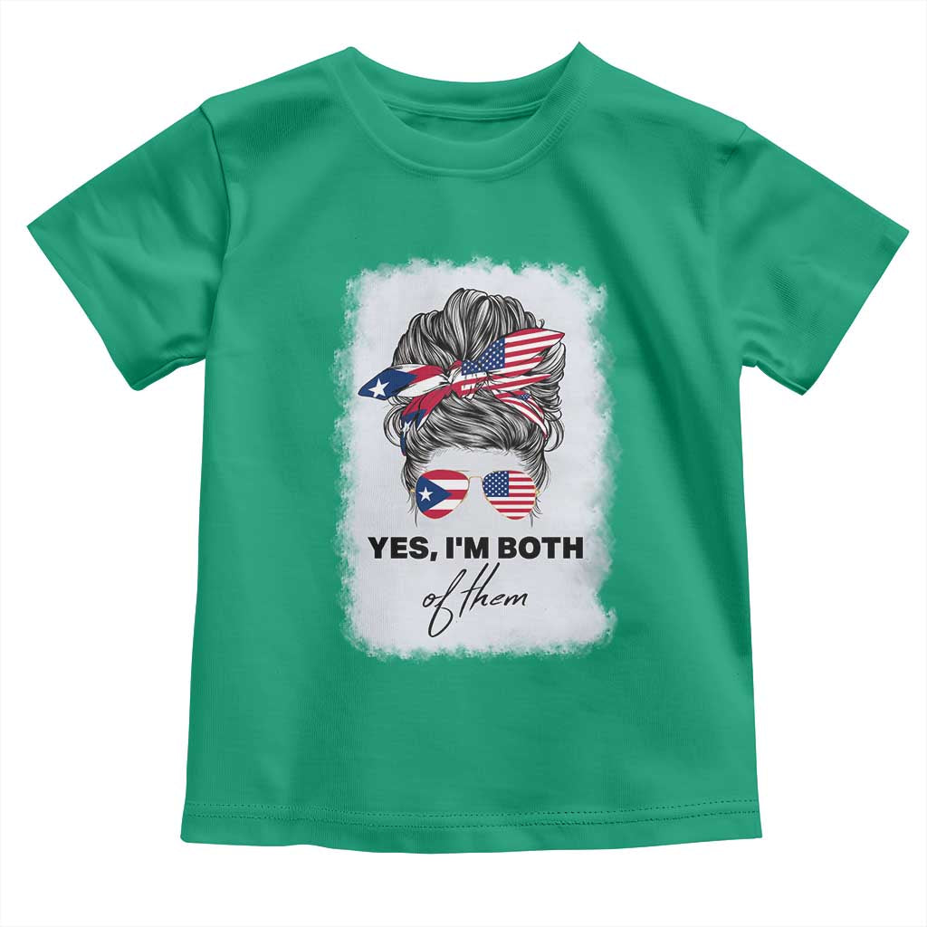 Yes I’m Both Puerto Rican American Toddler T Shirt Messy Bun Boricua Woman Pride TS10 Irish Green Print Your Wear
