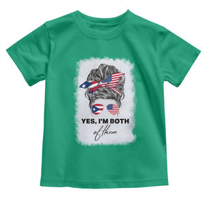 Yes I’m Both Puerto Rican American Toddler T Shirt Messy Bun Boricua Woman Pride TS10 Irish Green Print Your Wear
